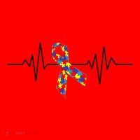 Autism Awareness Ribbon Heartbeat Santa Hat thumb 1