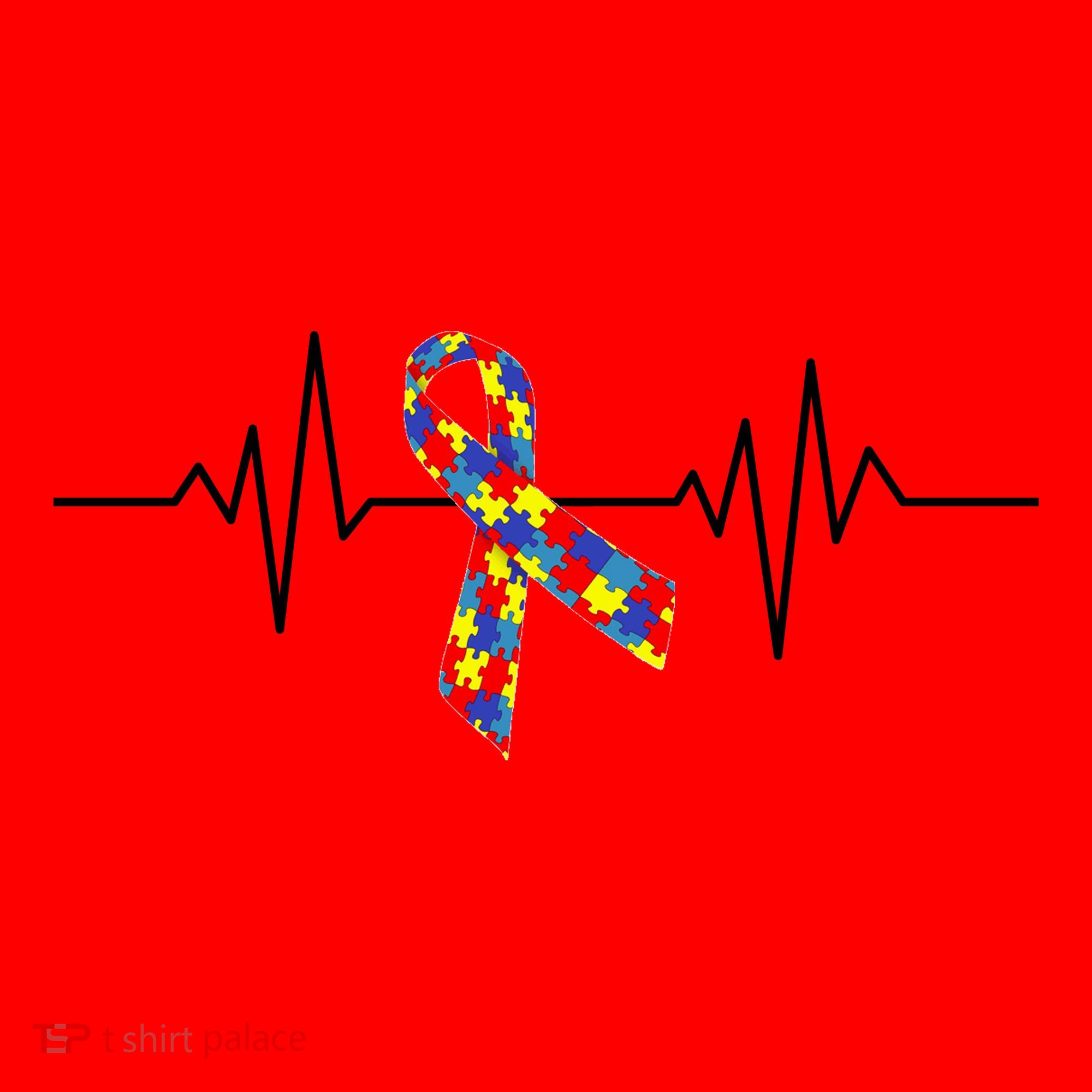Autism Awareness Ribbon Heartbeat Santa Hat