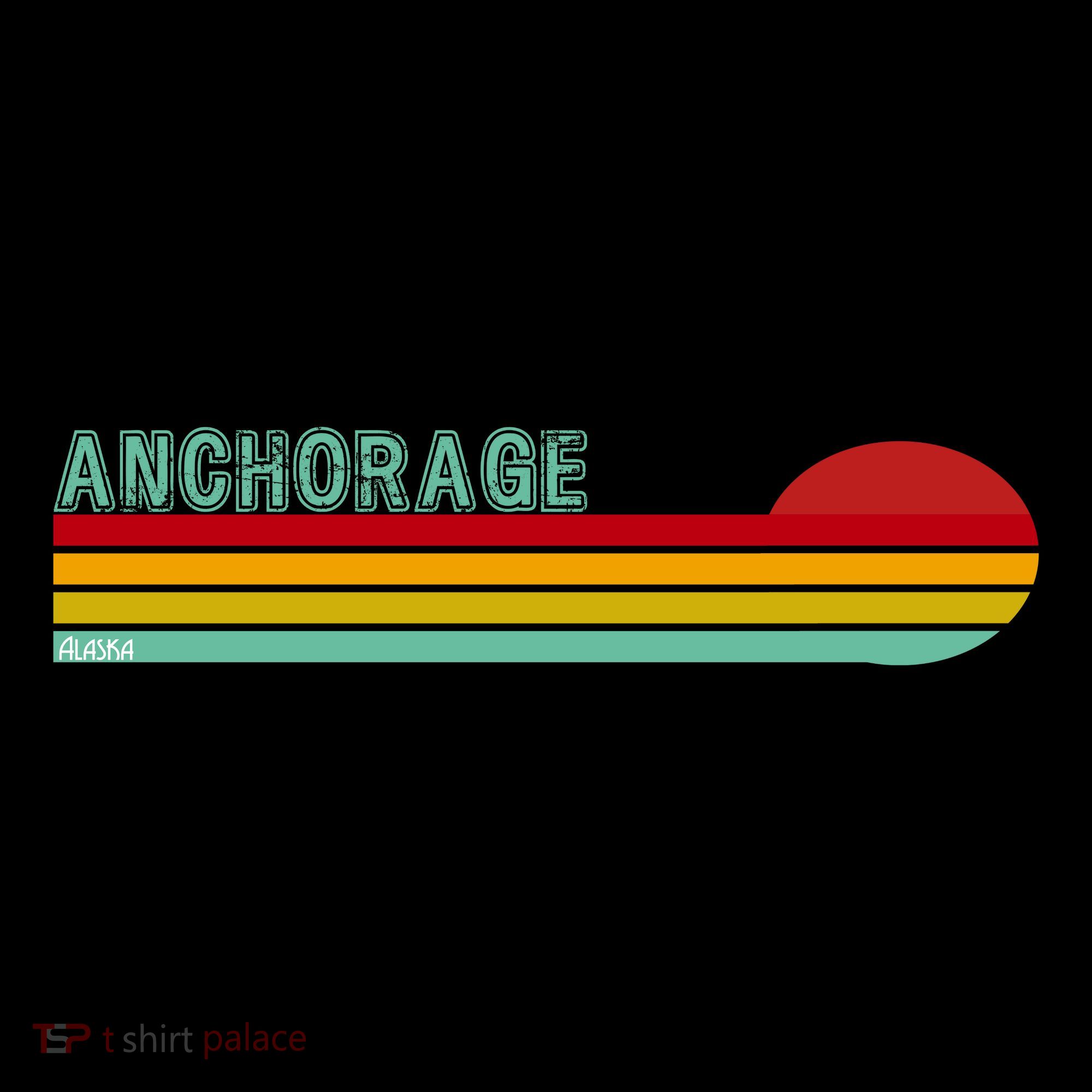 Anchorage Alaska Retro Sunset Ornament