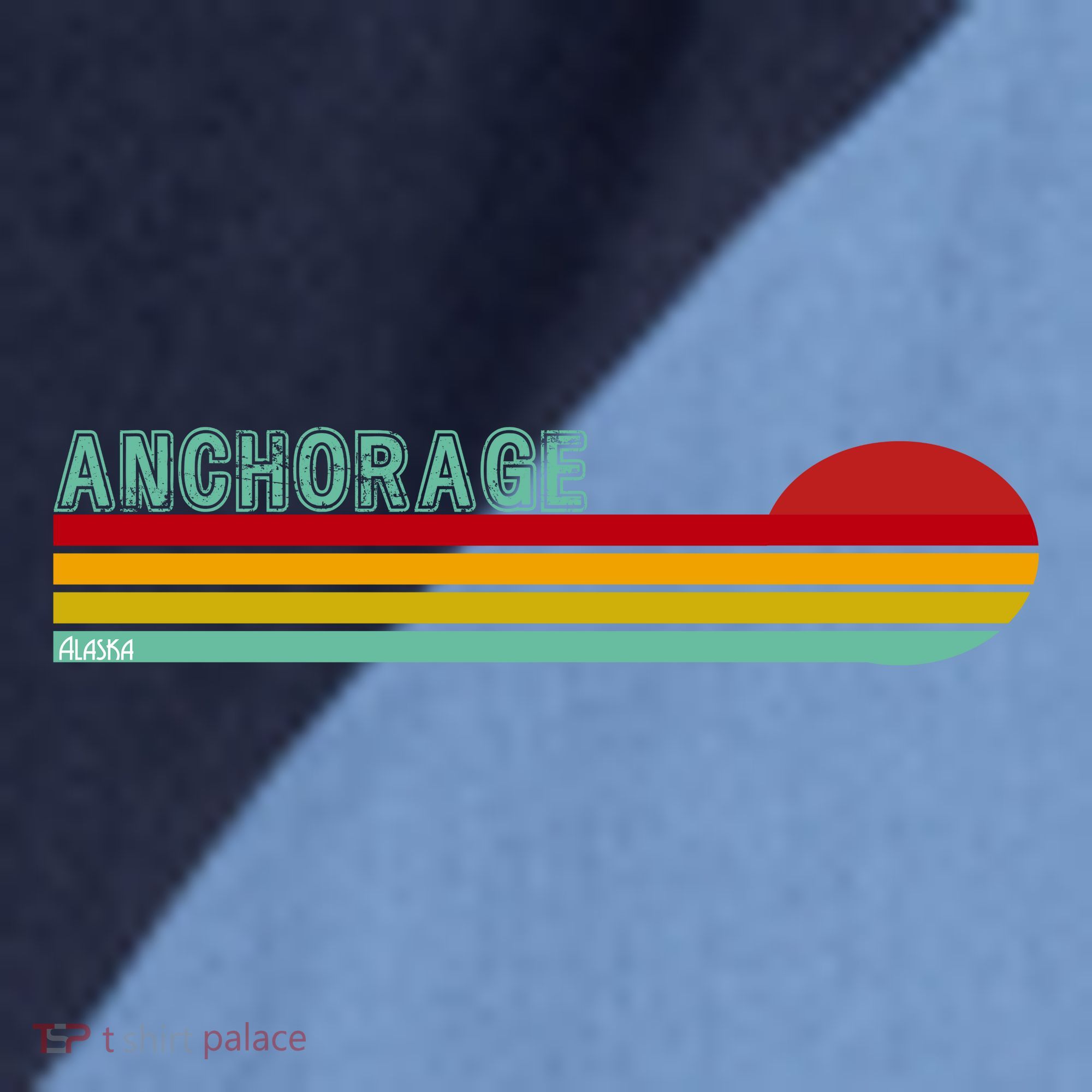 Anchorage Alaska Retro Sunset Raglan Baseball Sleeve Shirt
