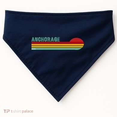 Anchorage Alaska Retro Sunset USA-Made Doggie Bandana