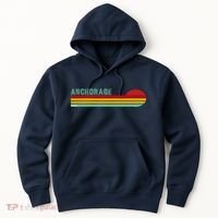Anchorage Alaska Retro Sunset Hoodie thumb 0