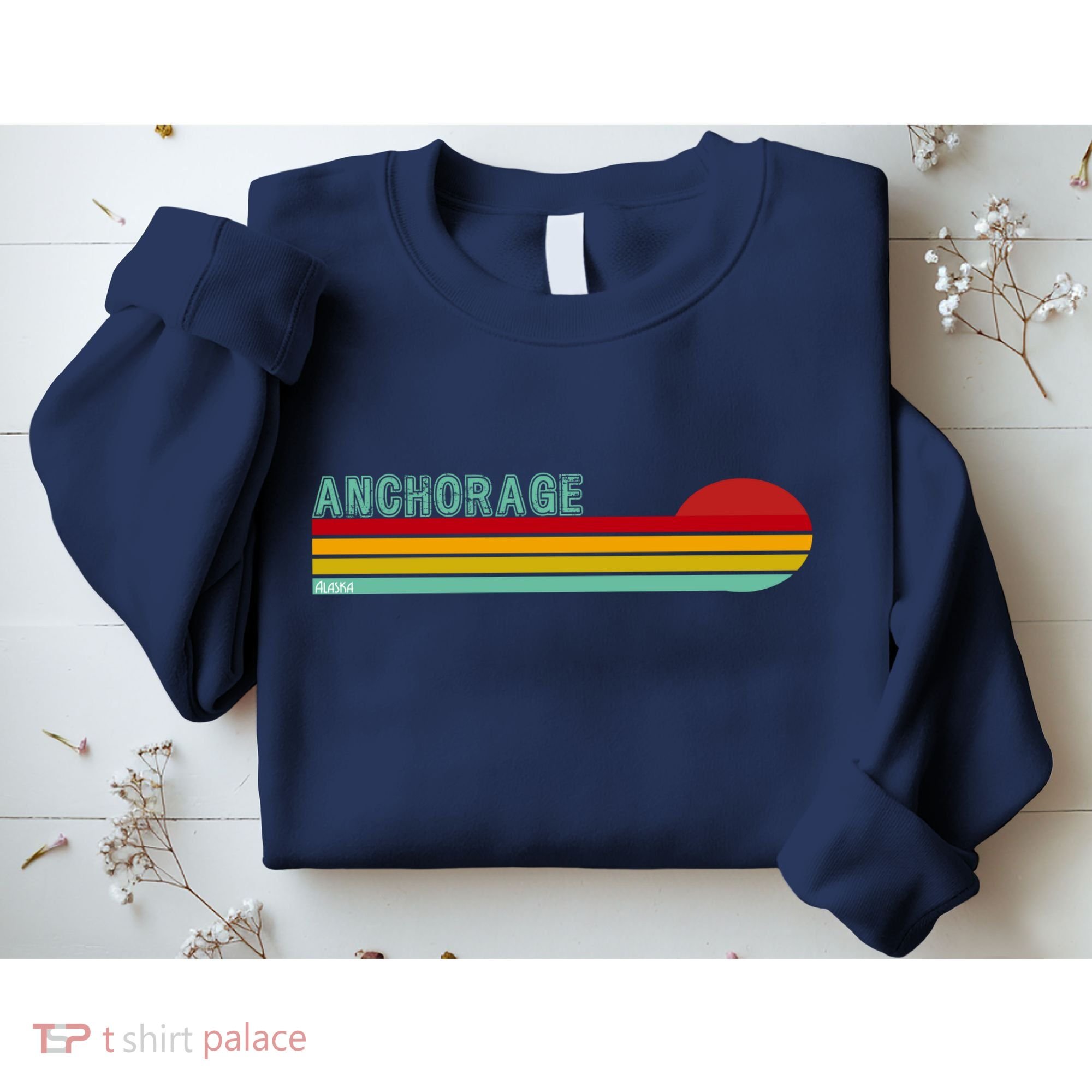 Anchorage Alaska Retro Sunset Sweatshirt