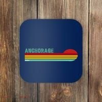 Anchorage Alaska Retro Sunset Coaster thumb 0