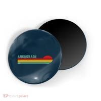 Anchorage Alaska Retro Sunset Magnet thumb 0