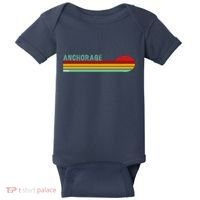 Anchorage Alaska Retro Sunset Baby Bodysuit thumb 0