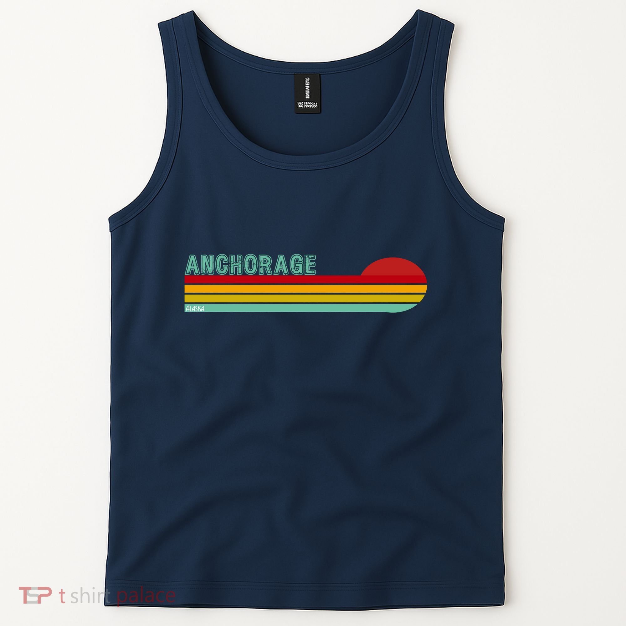 Anchorage Alaska Retro Sunset Tank Top