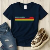 Anchorage Alaska Retro Sunset Women's T-Shirt thumb 3