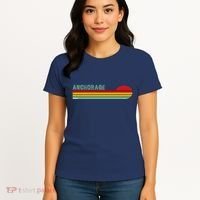 Anchorage Alaska Retro Sunset Women's T-Shirt thumb 4