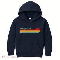 Anchorage Alaska Retro Sunset Kids Hoodie thumb 0