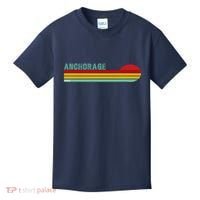 Anchorage Alaska Retro Sunset Kids T-Shirt thumb 0