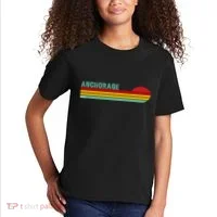 Anchorage Alaska Retro Sunset Kids T-Shirt thumb 2