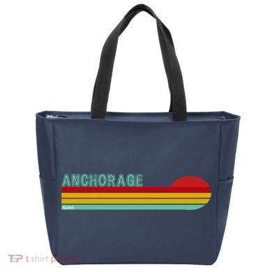 Anchorage Alaska Retro Sunset Tote Bag