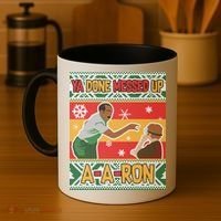 Ya Done Messed Up A A Ron Ugly Christmas Funny Coffee Mug thumb 4