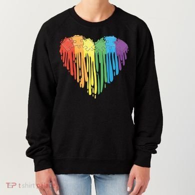 Autism Awareness Rainbow Puzzle Heart Women's Sweatshirt
