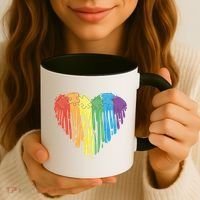 Autism Awareness Rainbow Puzzle Heart Coffee Mug thumb 3