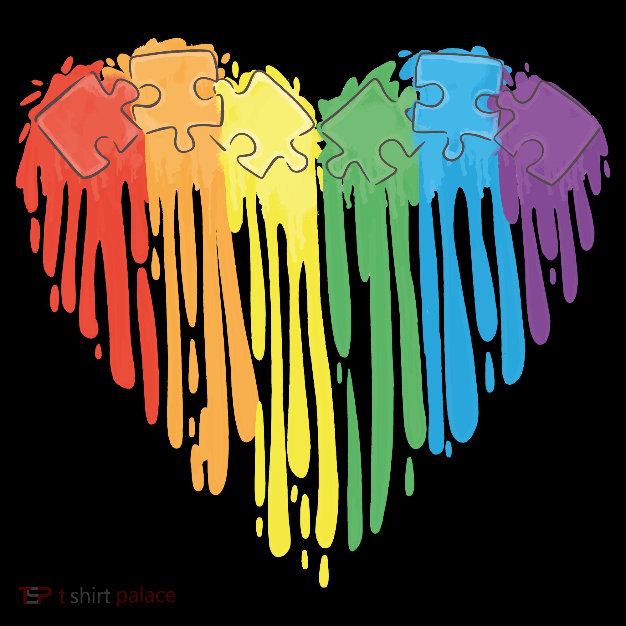 Autism Awareness Rainbow Puzzle Heart Women's Hoodie
