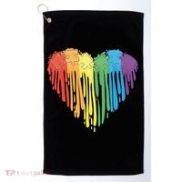 Autism Awareness Rainbow Puzzle Heart Golf Towel thumb 0