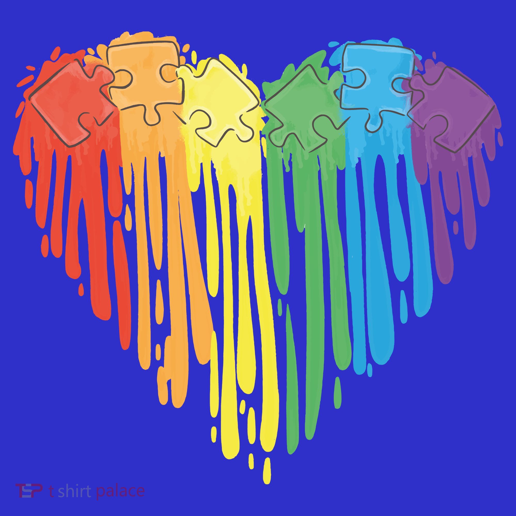 Autism Awareness Rainbow Puzzle Heart Apron