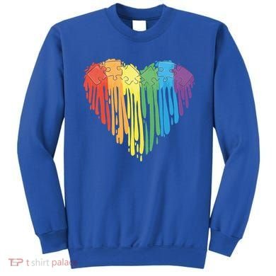 Autism Awareness Rainbow Puzzle Heart Sweatshirt