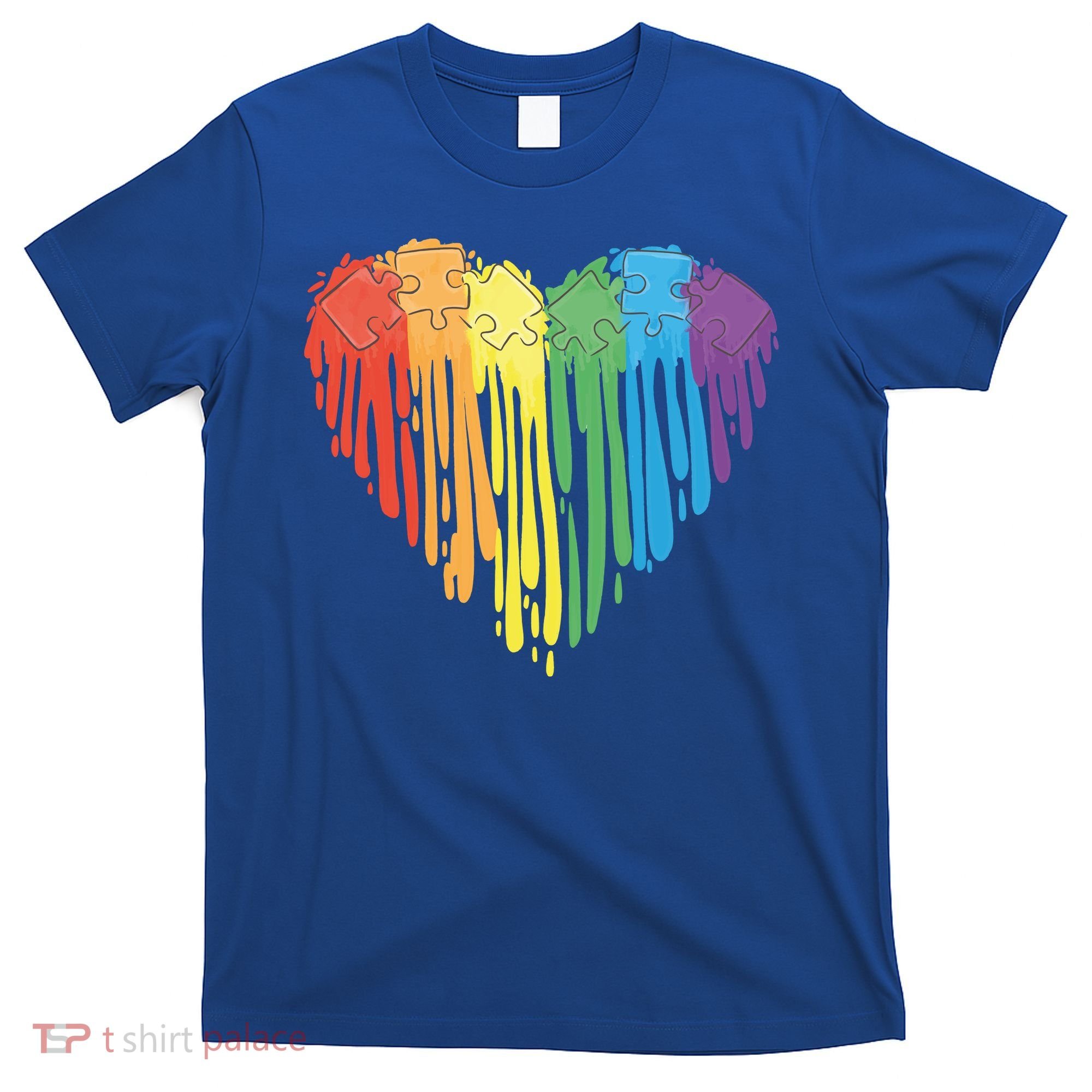 Autism Awareness Rainbow Puzzle Heart T-Shirt