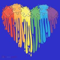 Autism Awareness Rainbow Puzzle Heart Coaster thumb 2