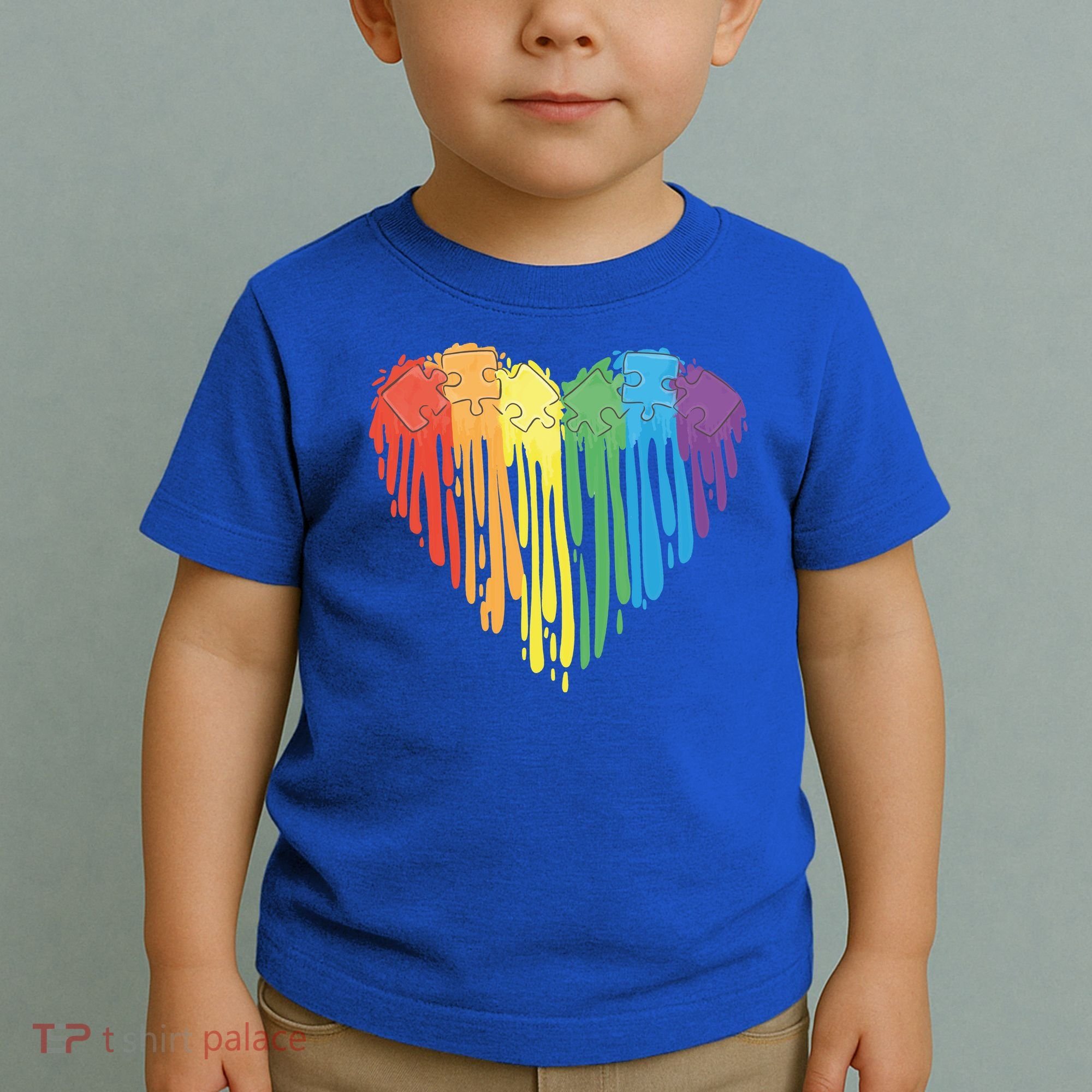 Autism Awareness Rainbow Puzzle Heart Toddler T-Shirt