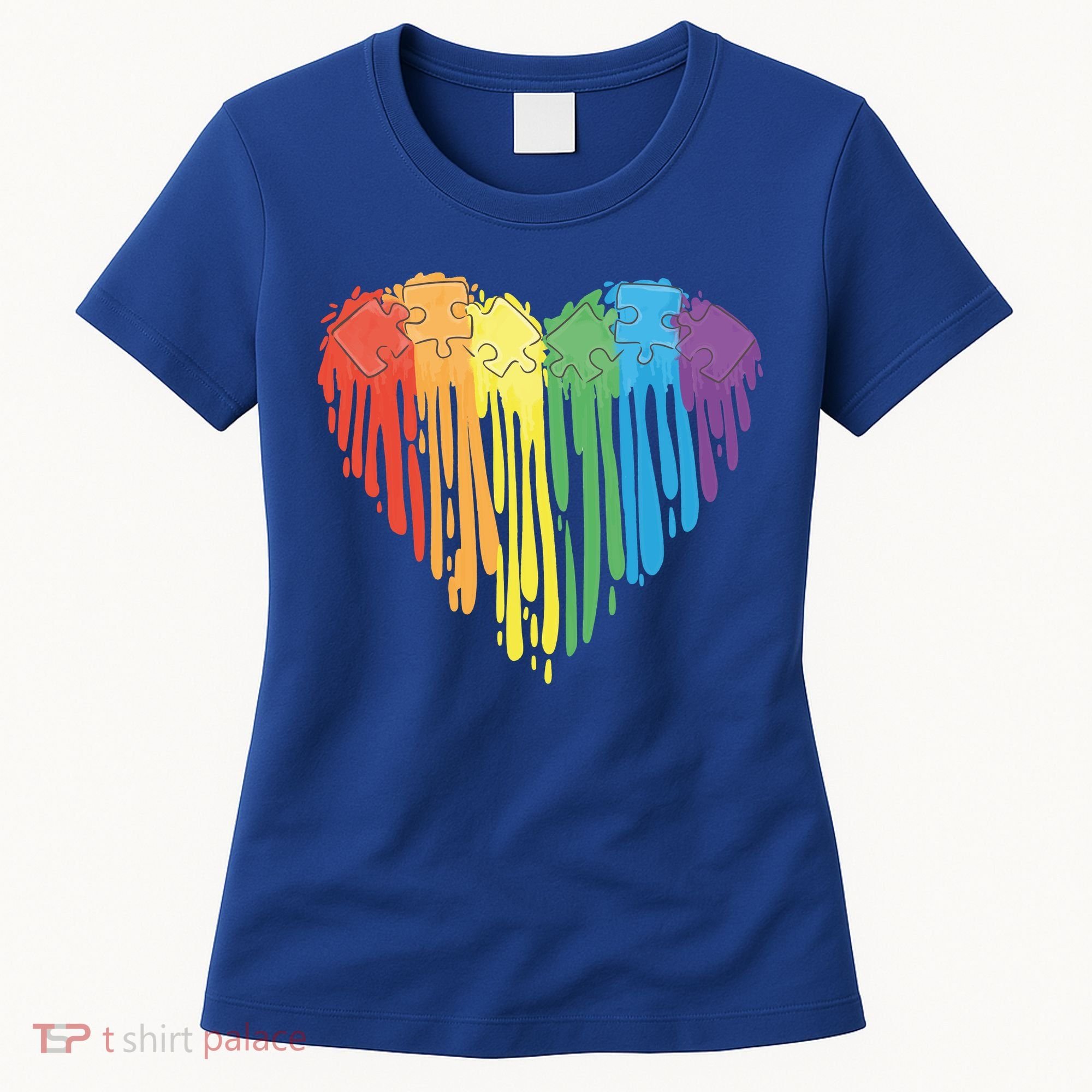 Autism Awareness Rainbow Puzzle Heart Women's T-Shirt