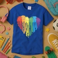 Autism Awareness Rainbow Puzzle Heart Kids T-Shirt thumb 3