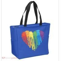 Autism Awareness Rainbow Puzzle Heart Tote Bag thumb 2