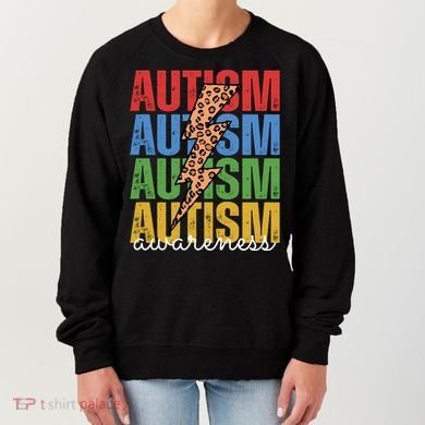 Autism Awareness Retro Cheetah Lightning Women's Sweatshirt