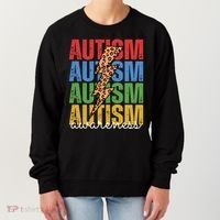 Autism Awareness Retro Cheetah Lightning Women's Sweatshirt thumb 0