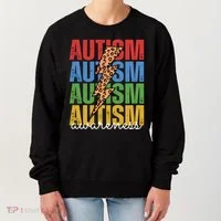 Autism Awareness Retro Cheetah Lightning Women's Sweatshirt thumb 0