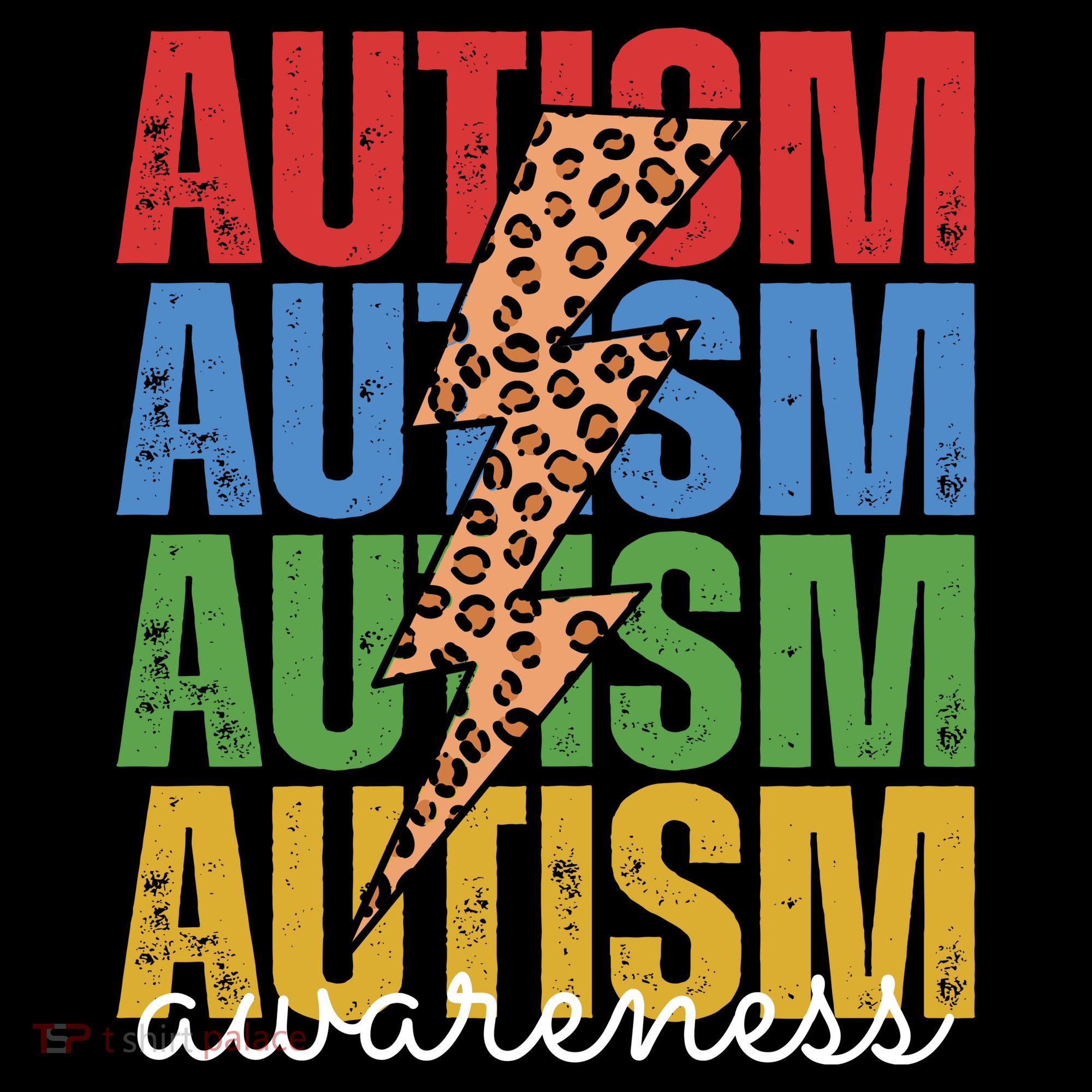 Autism Awareness Retro Cheetah Lightning Coaster