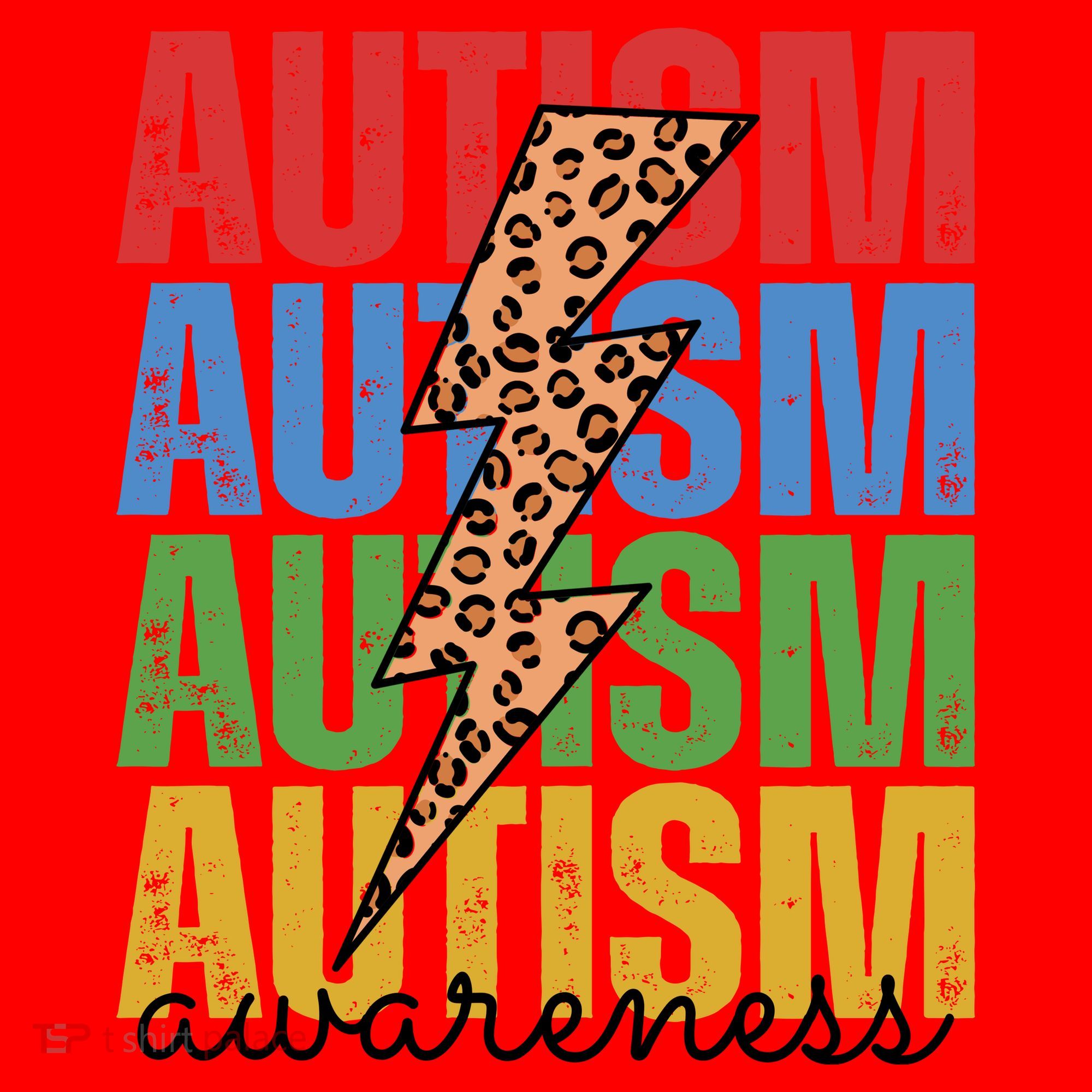 Autism Awareness Retro Cheetah Lightning Santa Hat
