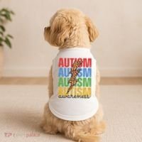 Autism Awareness Retro Cheetah Lightning Doggie Tank thumb 2