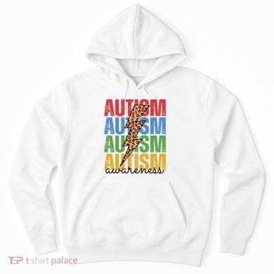Autism Awareness Retro Cheetah Lightning Hoodie
