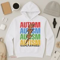 Autism Awareness Retro Cheetah Lightning Hoodie thumb 3
