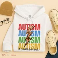 Autism Awareness Retro Cheetah Lightning Hoodie thumb 4