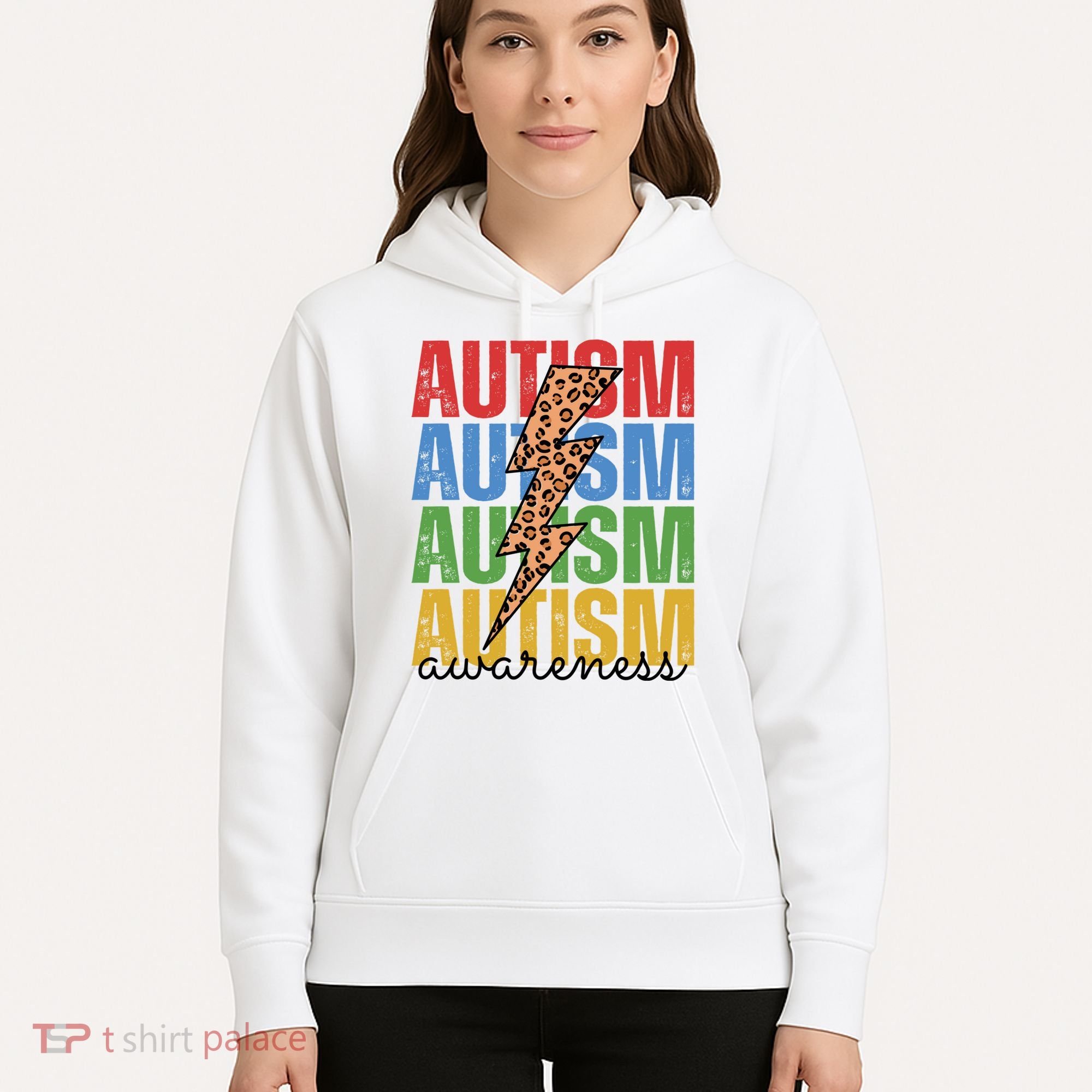 Autism Awareness Retro Cheetah Lightning Hoodie