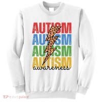 Autism Awareness Retro Cheetah Lightning Sweatshirt thumb 0
