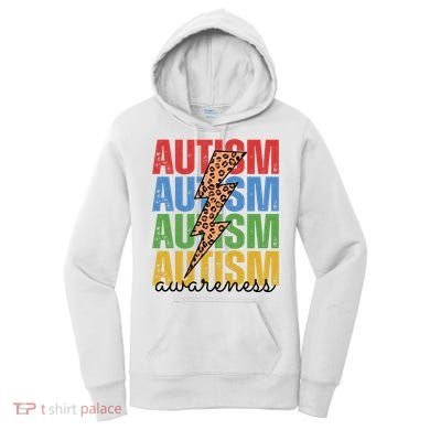 Autism Awareness Retro Cheetah Lightning Women's Hoodie