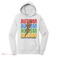 Autism Awareness Retro Cheetah Lightning Women's Hoodie thumb 0