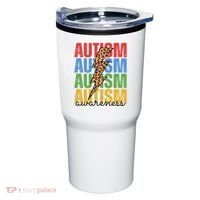 Autism Awareness Retro Cheetah Lightning Tumbler thumb 0