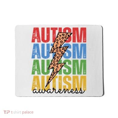 Autism Awareness Retro Cheetah Lightning Mousepad