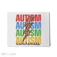 Autism Awareness Retro Cheetah Lightning Mousepad thumb 0