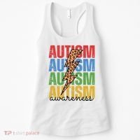 Autism Awareness Retro Cheetah Lightning Women's Tank Top thumb 0