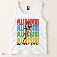Autism Awareness Retro Cheetah Lightning Tank Top thumb 2
