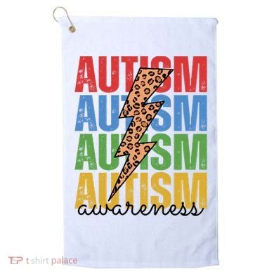 Autism Awareness Retro Cheetah Lightning Golf Towel