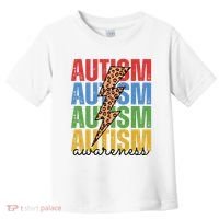 Autism Awareness Retro Cheetah Lightning Toddler T-Shirt thumb 0